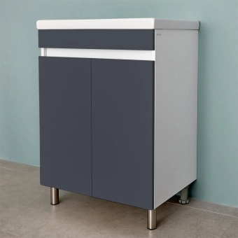 Шкаф напольный Trend Duo антрацит матовый под умывальник Como 600