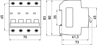 Автоматический выключатель e.mcb.stand.45.4.C32, 4р, 32А, C, 4.5 кА