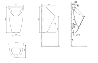 Писсуар CITY VERTICAL ALB