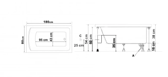 Прямоугольные ванные Milas 80x180cm SG Stelle Banyo Турция