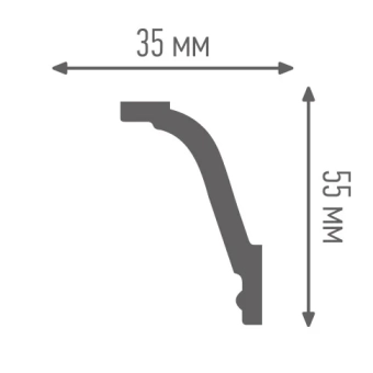Плинтус для натяжного потолка PLINTEX IC 35/55 SC