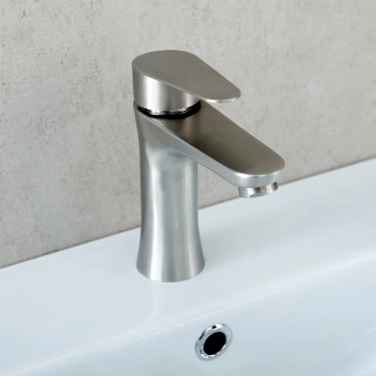 Смеситель для умывальника - MAT│ECO Серия INOX RUTIL - на умывальнике, однорычажный, нержавеющая сталь