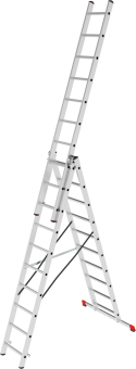 Лестница алюминиевая многофункциональная трехсекционная (3 секции по 11 ступеней), Новая Высота