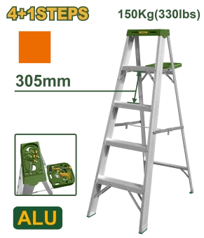 Алюминиевая лестница с 5 ступенями, грузоподъемность 150 кг JDLD4H05 Jadever