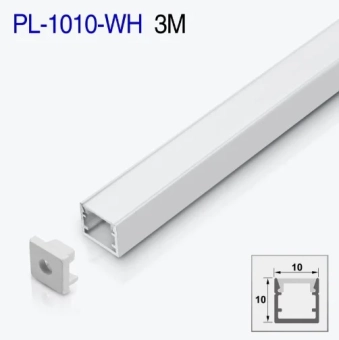 Накладной LED профиль PL-1010-WH 3m белый 10*10mm алюминиевый PANLIGHT