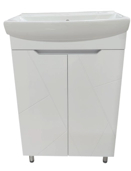 Шкаф под умывальни Clermont Relief + умывальник Clermont 55 white 2 двери