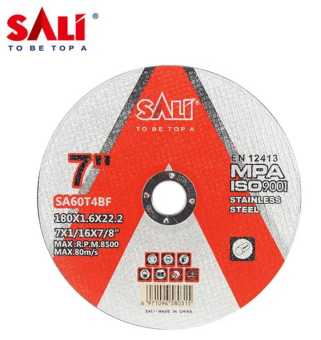 Диск отрезной по нержавеющей стали - монокорунд - 180*1,6*22,2 мм, Sali (7")
