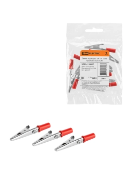 Зажим крокодил 15A 53мм красный  TDM