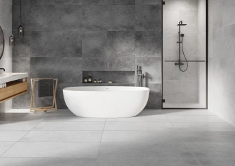 Плитка керамогранит TACOMA Grey 120*60 см (толщина 8 мм), матовая, серый, бетон)