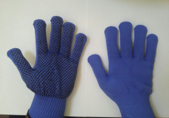 Перчатки защитные трикотажные с антискользящим покрытием синие