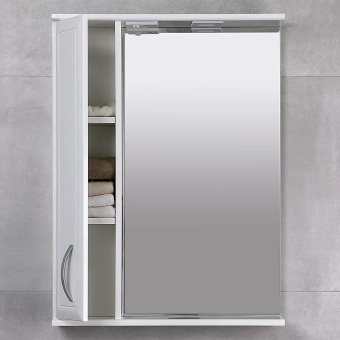 Шкаф-зеркало для ванной Bayro Allure 550x750мм Левое открывание; Белый мат