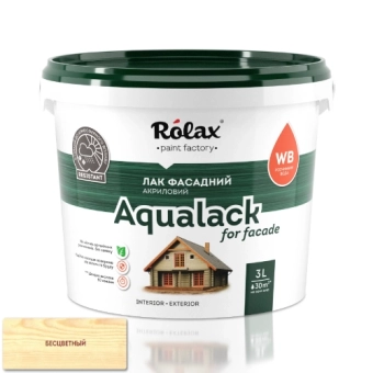 Лак акриловый на водной основе, бесцветный, глянцевый, Aqualack Facade Roland 1,0кг
