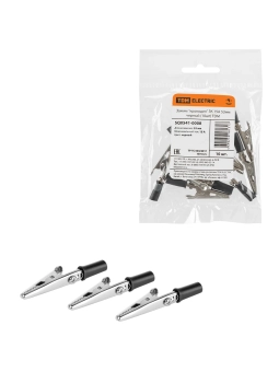 Зажим крокодил 15A 53мм черный TDM