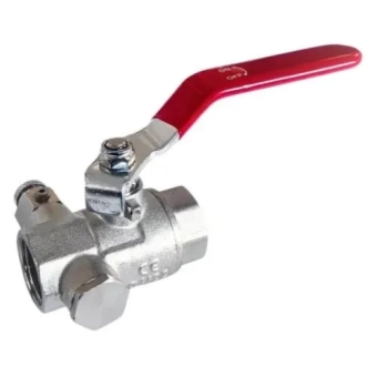 Шаровой кран HYDRO-S со сливом, FF, рычагом - 1/2"