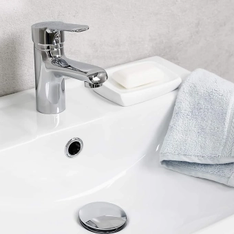 Смеситель для умывальника - MAT│ECO Серия ECRU - на умывальник, однорычажный, хром