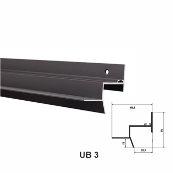 UB3, Теневой профиль для потолка, матовый черный, 2,5 м