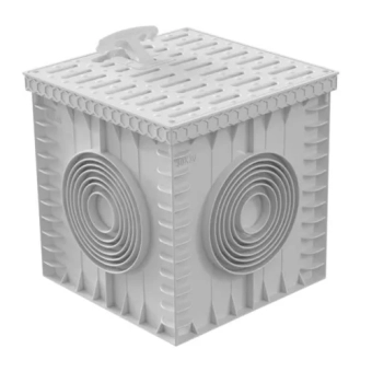 Ревизионный колодец для ливневки с решеткой TOP- 30*30*30см, Серый, Hydrosistems