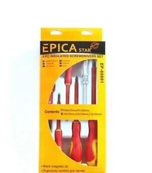Набор отверток для электротехнических работ, 5 (+/-) + Индикатор, EP-60001, Epica Star