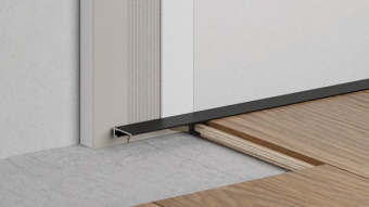 AL 16, Микро плинтус для пола, матовый черный, 2,5 м