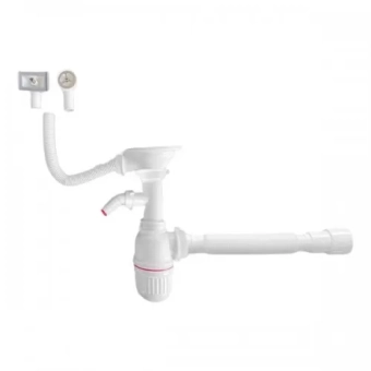 Сифон со съемным клапаном для раковины, слива и перелива стиральной машины, 800 мм