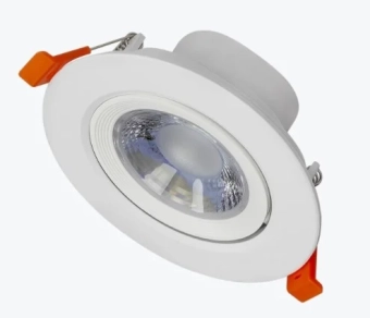 Встраиваемый поворотный светодиодный светильник круглый белый PL-DLR09-P 9Вт 4000K