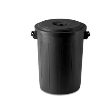 Бак для мусора круглый с крышкой 120 литров, черный