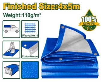 Тент легкий, плетеный полиэтиленовый, водонепроницаемый 4*5м 110гр/м²; JDTQ1845 Jadever