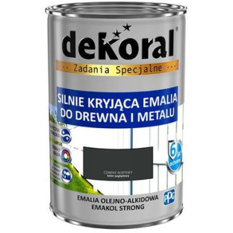 Масляно-алкидная эмаль Emacol  Strong negru mat. 0,9L Dekoral