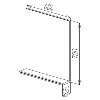 Зеркало для ванной Bayro Vega прямоугольное 600x700 белый мат