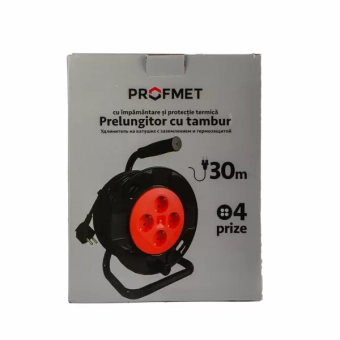Удлинитель электрический на катушке 1,5мм/30м с заземлением и термозащитой