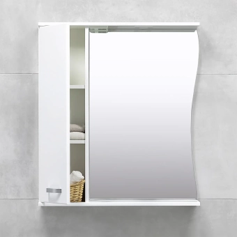 Шкаф-зеркало для ванной BAYRO DEMO 75*75см Левый Белый