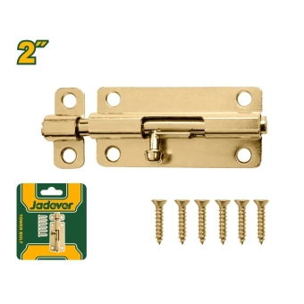 Задвижка накладная (шпингалет, щеколда) с шурупами 2", цвет-медь, JDCX1K02 Jadever