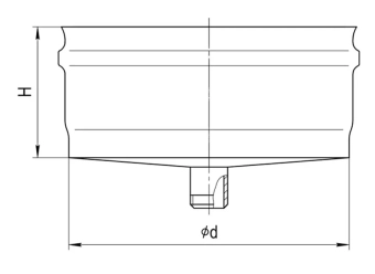 Концевик для отвода конденсата из дымохода сэндвич, внутренний (сталь ASI-430/0,5мм), нержавейка Ø210мм, FERRUM