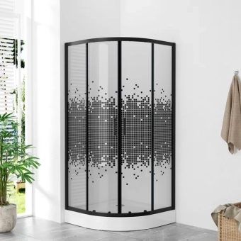 Душевая кабина  BS1001/80B MOSAIC 80*80*195 см поддон H14 см