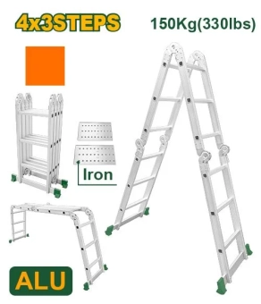 Многофункциональная алюминиевая лестница 4*3; 3м 150кг; JDLD7H43 Jadever