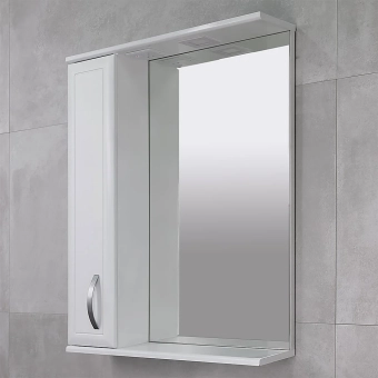 Шкаф-зеркало для ванной Bayro Allure 550x750мм Левое открывание; Белый мат