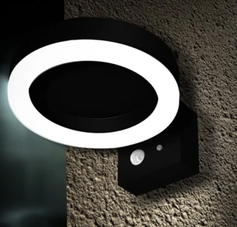 Светильник на солнечной батарее LED 2W 4000K IP44 с датчиком движения настенный PL-130031PSSE черный PANLIGHT