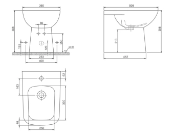 Биде пристенные Duru BTW Turkuaz Seramik