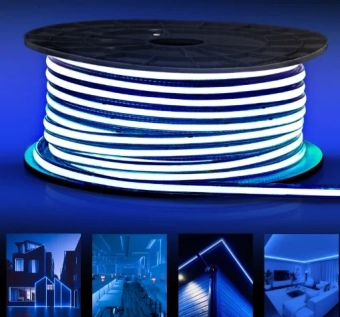 LED Лента COB 220В 50 m синий 10W/m IP67 PL-COB296-B-220