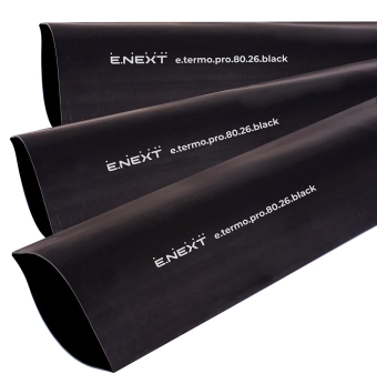 Термоусадочная трубка с клеевым слоем e.termo.pro.80.26.black, 80/26, 1м, черная
