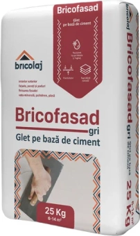 Шпаклевка цементная BricoFasad 25kg, Bricolaj