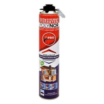Пена утеплитель (напыляемая теплоизоляция ППУ) POLYNOR (Полинор) 850ml
