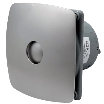 Вытяжной вентилятор для ванной Vent Europe FINE 100BD Grey Metal d.100 мм, серый, с обратным клапаном, тихий