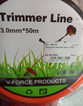 Леска для триммера  d. 3 мм L= 50 м, звезда
