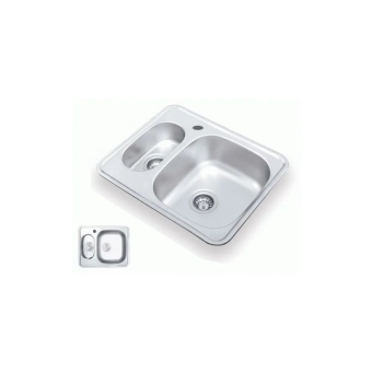 Мойка из нержавеющей стали 1,5 чаши, 620*480*130/190mm, inox