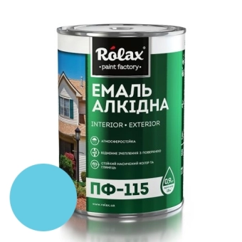 Срок Эмаль алкидная ПФ-115, глянцевая, без мела, основа микро мрамор, Голубая, 0,9л