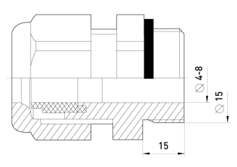 Кабельный ввод e.pgl.stand.7 с удлиненной резьбой и прокладкой