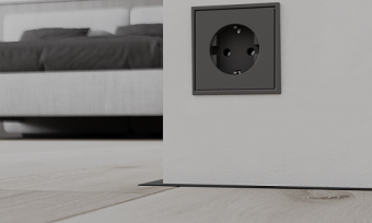 AL 16, Микро плинтус для пола, матовый черный, 2,5 м