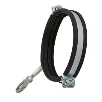 Стальной хомут 32-36 мм 1" с резиновым вкладышем, M 8