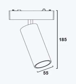 Трековый светильник 18W 48V 4000K 24° черный на магнитную шину Ultra Slim PL-18MTF-BK